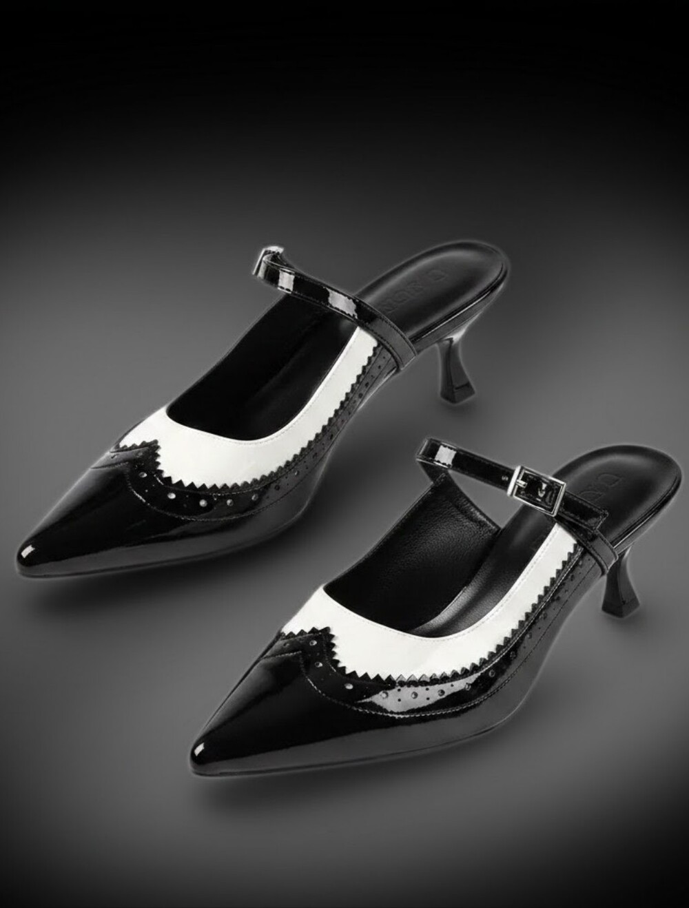 🖤🤍 ONYX & lVORY Patent Mary Jane Mules